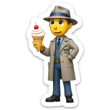 Inspector gadget, eating a ice cream sticker