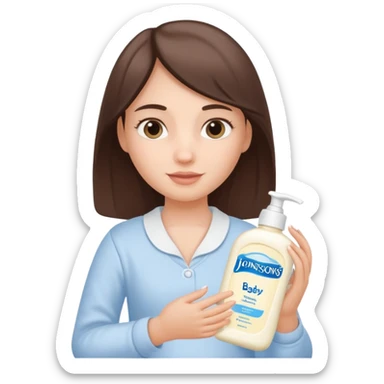 Girl holding johnson baby body lotion sticker