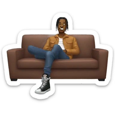 Travis Scott on a couch sticker