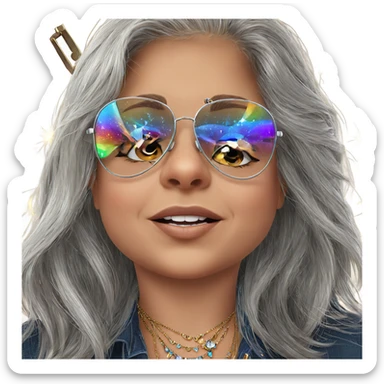 portrait of a girl with jewelry sticker