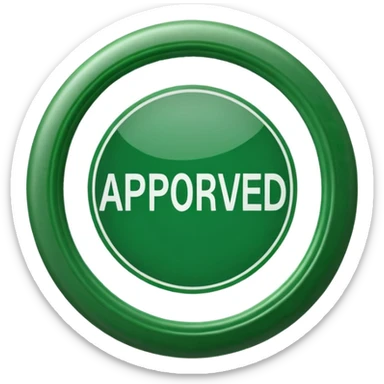 approval ink stamp in green, It needs to say the words "Approved"  sticker