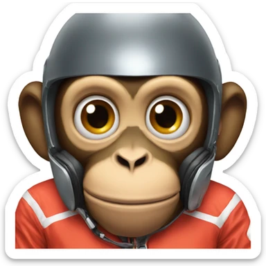 Monkey With F1 Helmet sticker
