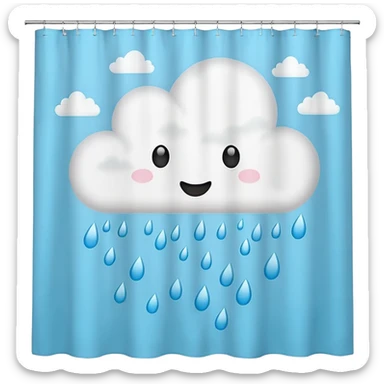 cloud shower curtain sticker