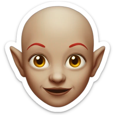 Red bald female goblin sticker
