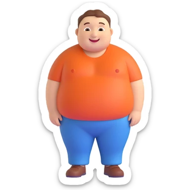 emoji of a slightly chubby man smiling sticker