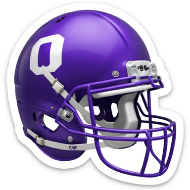 College football player helmet in perple color sticker