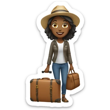 women traveler sticker