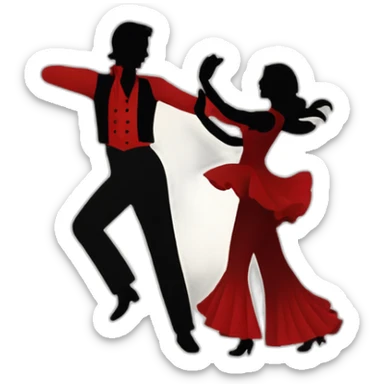 Silueta de pareja de bailaores de flamenco  sticker