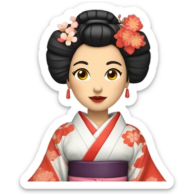 Geisha with kimono sticker