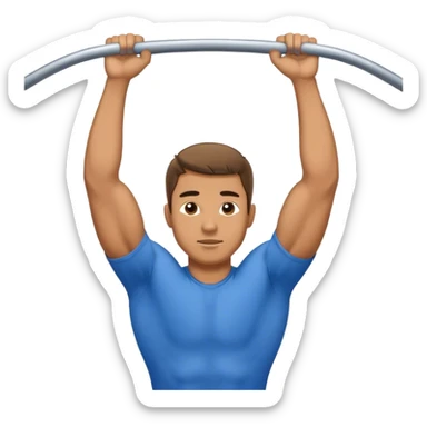 guy with blue shirt doing pull ups sticker