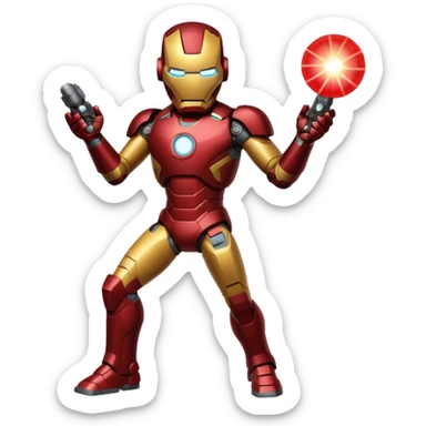 Ironman standing up shooting a laser towards me sticker