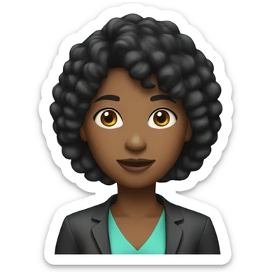 black hair girl team coordinator sticker