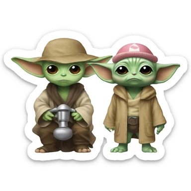 Baby yoda and Tony Tony chopper from one piece  sticker