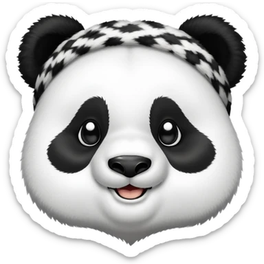 With a panda wearing headband sticker