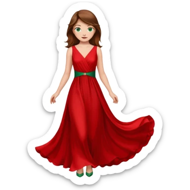 Handmaid woman with brown hair and green eyes. Wearing all red sticker