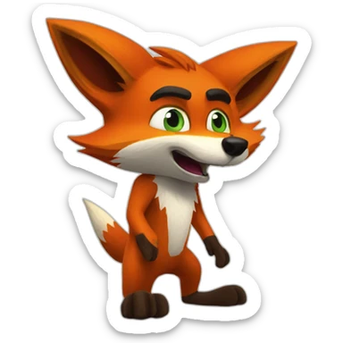 Fox Crash Bandicoot sticker
