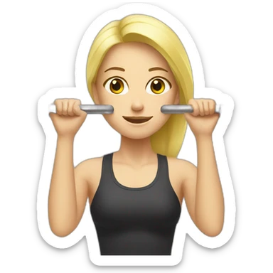 blonde Girl who is doing weight lifting sticker