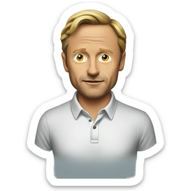 Christian Lindner with poloshirt sticker