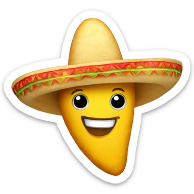 happy taco wearing sombrero  sticker