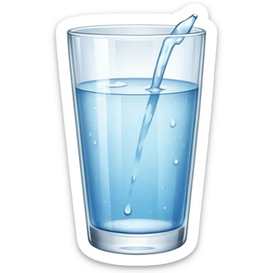 drinking glass with water sticker