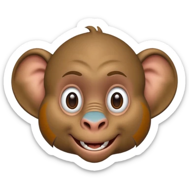 Un garçon au oreille d'éléphant et ressemble au babouin sticker