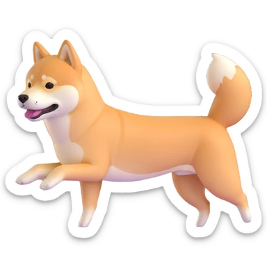 shiba inu, exercising sticker