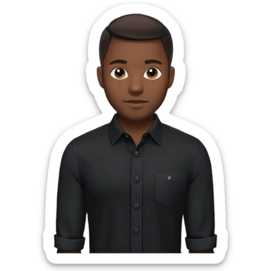 Handsome black man in a black button up shirt and black pants sticker