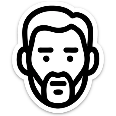 ultra-simplified icon of Lionel Messi's face, inspired by Airbnb category icons, very thick lines, minimal features, abstract and bold, no text sticker