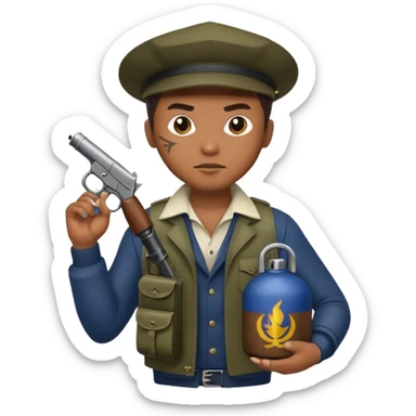 True brown style Filipino gangster while holding grenade  sticker