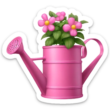 Pink garden watering can sticker