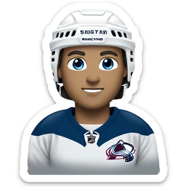 Hockey player in avalanche uniform blue eyes and blonde hair  sticker