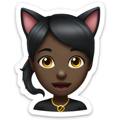 Black cat girl with her tongue sticking out sticker