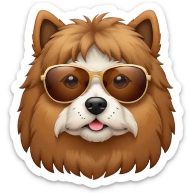 Shaggy dog with sunglasses  sticker