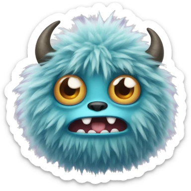 cute fuzzy monster sticker
