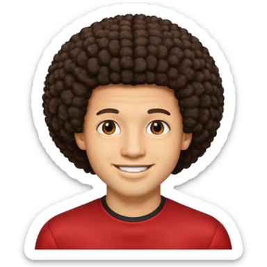 Lightskin man with afro sticker