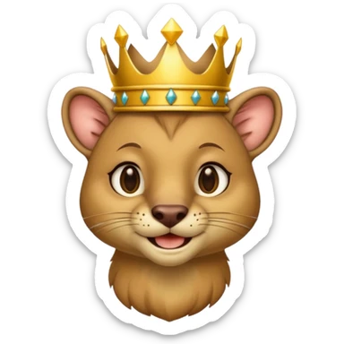 Fossa animal wearing a crown looks arrogantly smiley sticker
