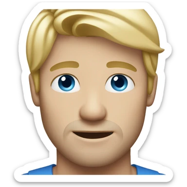 face blonde man with blue eyes sticker
