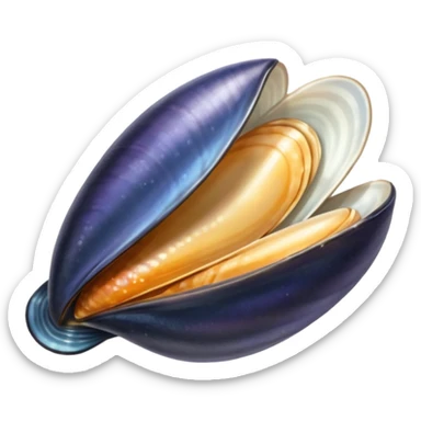 sticker of one open mussels sticker