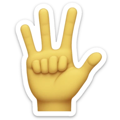 Yellow emoji all fingers down index and middle finger together up sticker