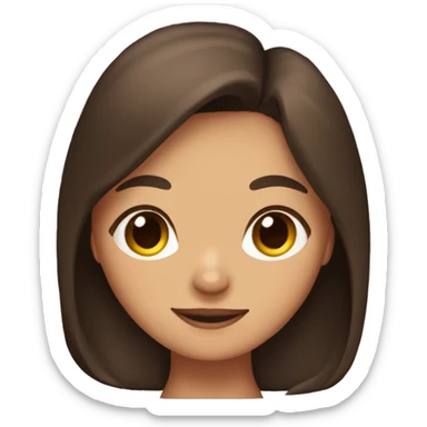 brown haired girl with black long-haired dachshund  sticker