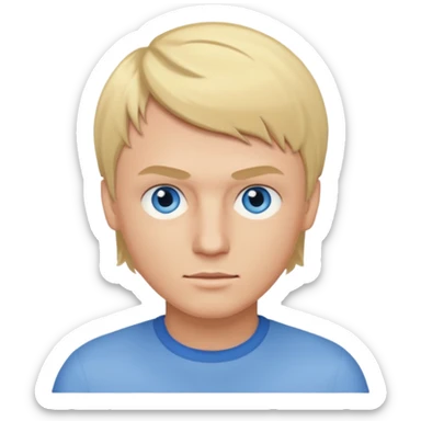 Nick Carter blue eyes, blonde bob cut hair sticker