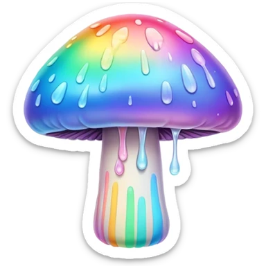  melting pastel rainbow mushroom  sticker