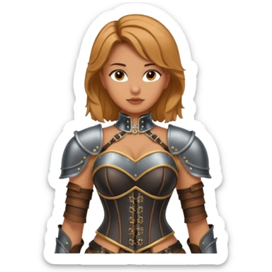 female armor corset leather top sticker