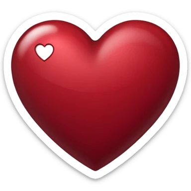 Corazón vinotinto con una m en el centro que se unica sticker