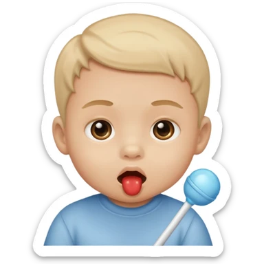 baby boy face with sucker sticker
