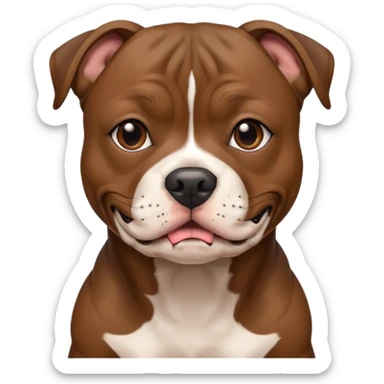 brown brindle dark mouth staffordshire bull terrier sticker