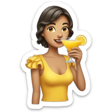 Mujer con coctel  sticker