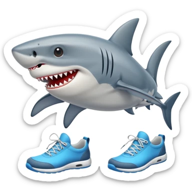 shark with shoes sticker