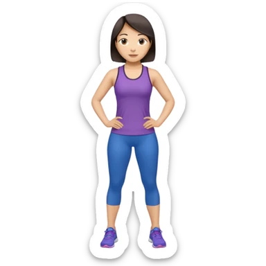 Asian women shining confident full body silm work out sticker