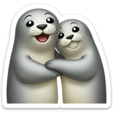 Hugging seals  sticker